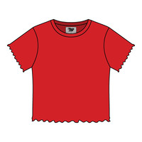 Ribbed Baby Tee with Lettuce Edge