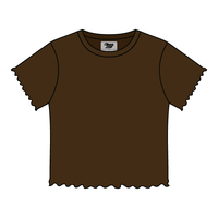 Ribbed Baby Tee with Lettuce Edge