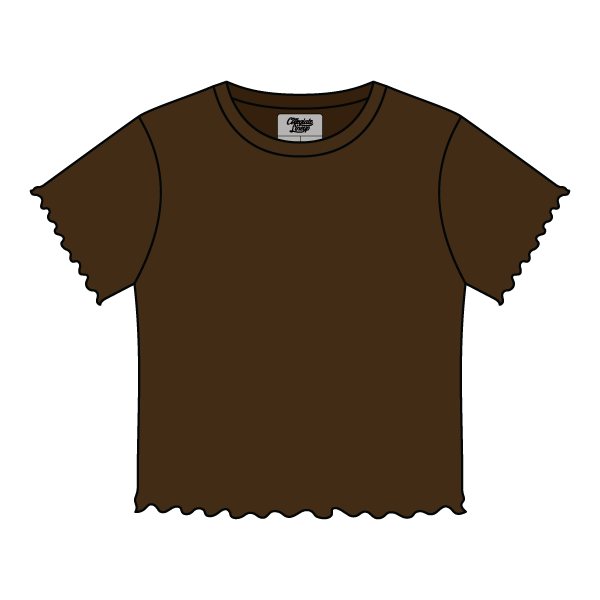 Ribbed Baby Tee with Lettuce Edge