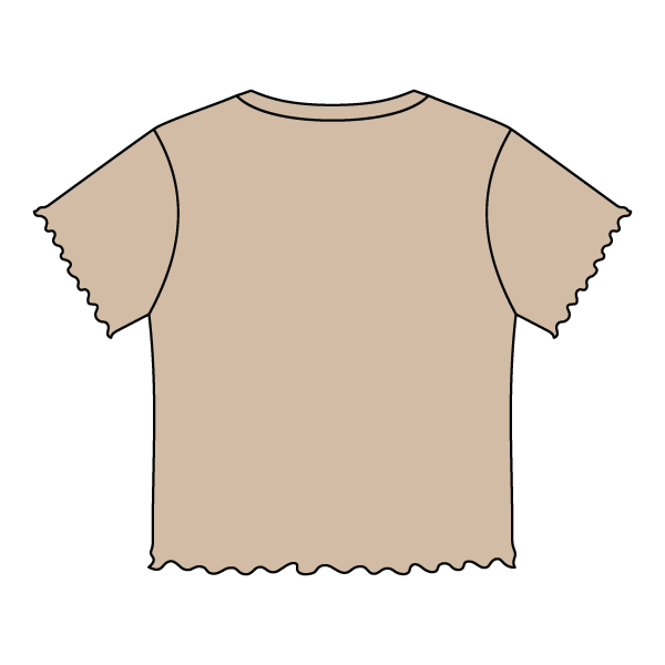 Ribbed Baby Tee with Lettuce Edge