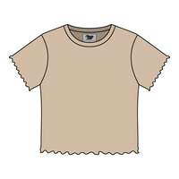 Ribbed Baby Tee with Lettuce Edge