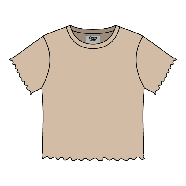 Ribbed Baby Tee with Lettuce Edge