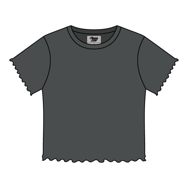 Ribbed Baby Tee with Lettuce Edge