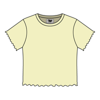 Ribbed Baby Tee with Lettuce Edge
