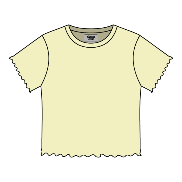 Ribbed Baby Tee with Lettuce Edge