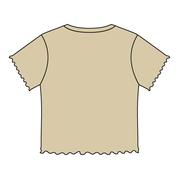 Ribbed Baby Tee with Lettuce Edge