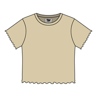 Ribbed Baby Tee with Lettuce Edge