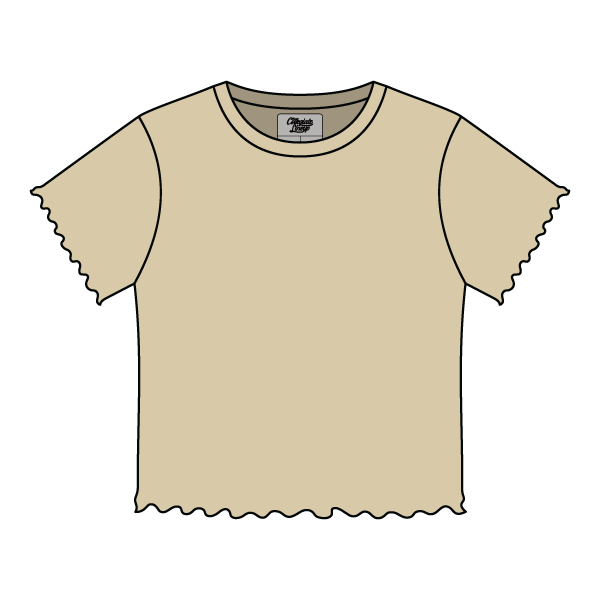 Ribbed Baby Tee with Lettuce Edge