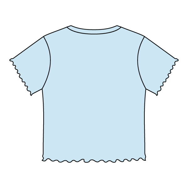 Ribbed Baby Tee with Lettuce Edge