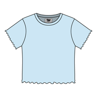 Ribbed Baby Tee with Lettuce Edge