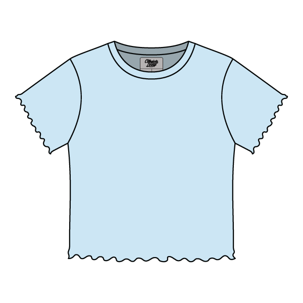 Ribbed Baby Tee with Lettuce Edge