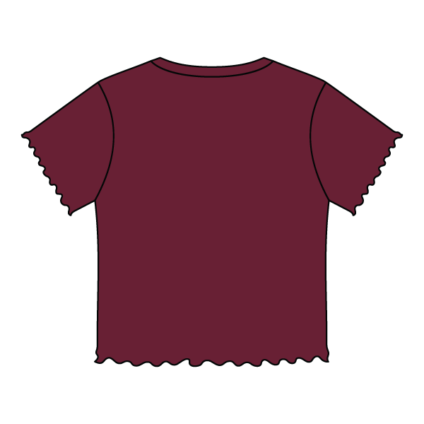 Ribbed Baby Tee with Lettuce Edge