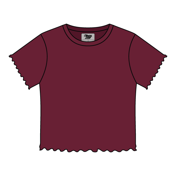 Ribbed Baby Tee with Lettuce Edge