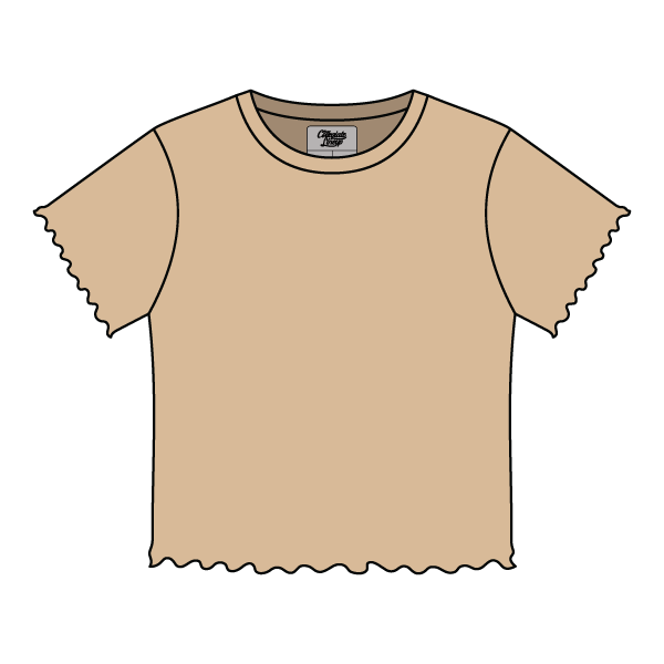 Ribbed Baby Tee with Lettuce Edge