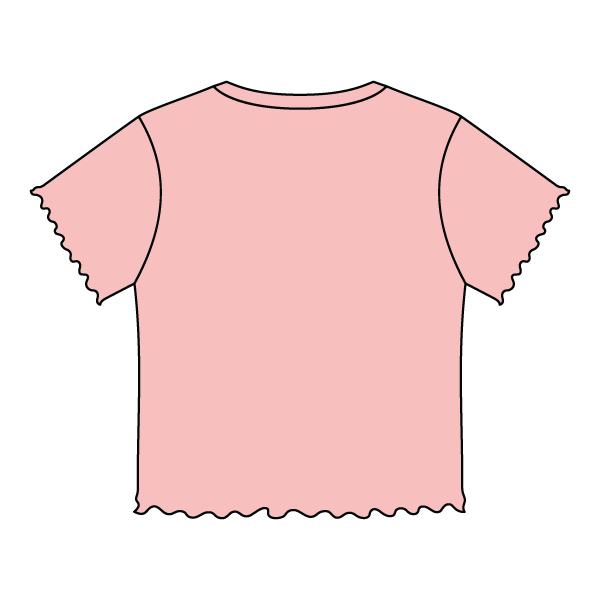 Ribbed Baby Tee with Lettuce Edge