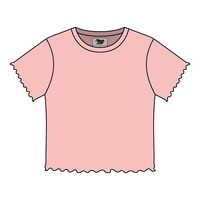 Ribbed Baby Tee with Lettuce Edge