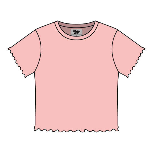 Ribbed Baby Tee with Lettuce Edge