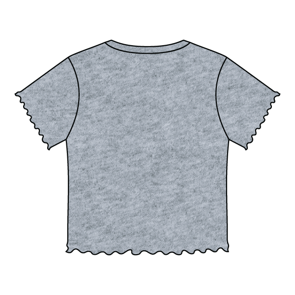 Ribbed Baby Tee with Lettuce Edge