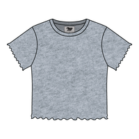 Ribbed Baby Tee with Lettuce Edge