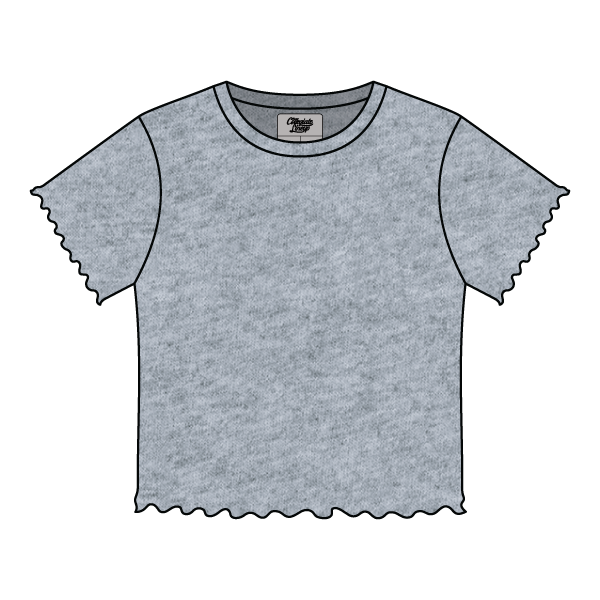 Ribbed Baby Tee with Lettuce Edge