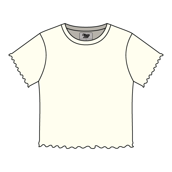 Ribbed Baby Tee with Lettuce Edge