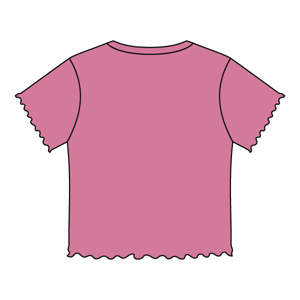 Ribbed Baby Tee with Lettuce Edge