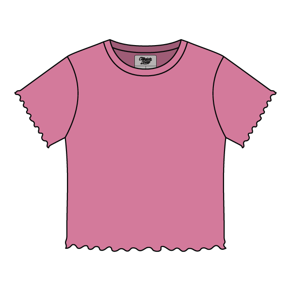 Ribbed Baby Tee with Lettuce Edge