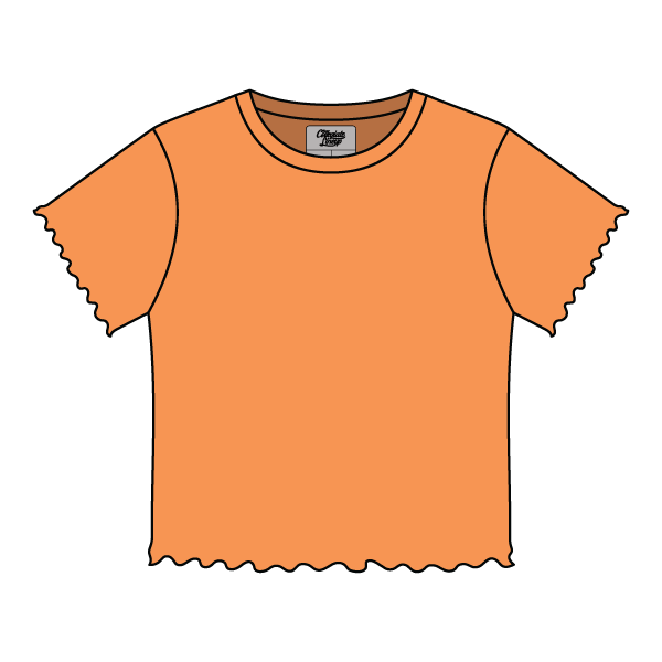 Ribbed Baby Tee with Lettuce Edge