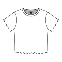 Ribbed Baby Tee with Lettuce Edge