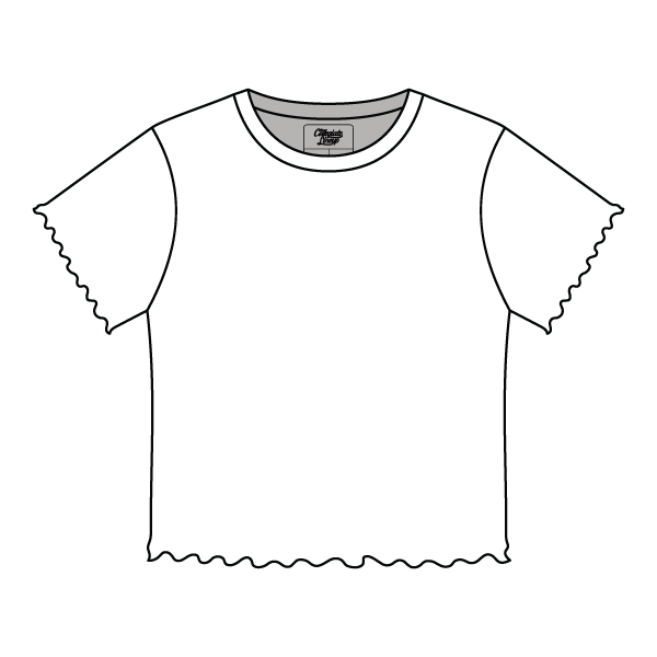 Ribbed Baby Tee with Lettuce Edge