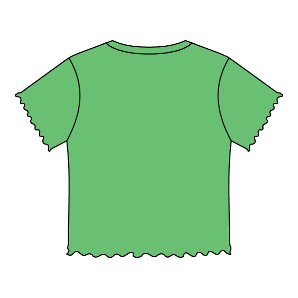 Ribbed Baby Tee with Lettuce Edge
