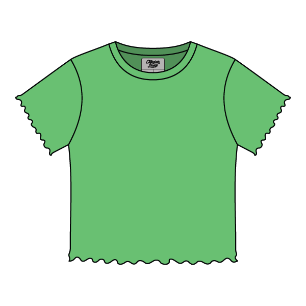 Ribbed Baby Tee with Lettuce Edge