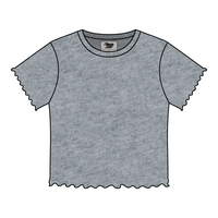 Ribbed Baby Tee with Lettuce Edge