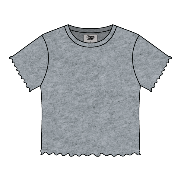 Ribbed Baby Tee with Lettuce Edge