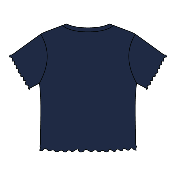 Ribbed Baby Tee with Lettuce Edge