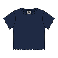 Ribbed Baby Tee with Lettuce Edge