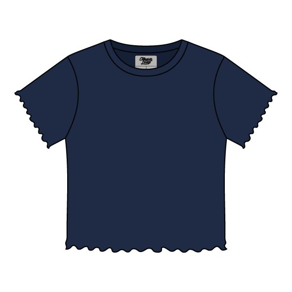 Ribbed Baby Tee with Lettuce Edge