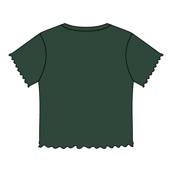 Ribbed Baby Tee with Lettuce Edge