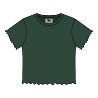 Ribbed Baby Tee with Lettuce Edge