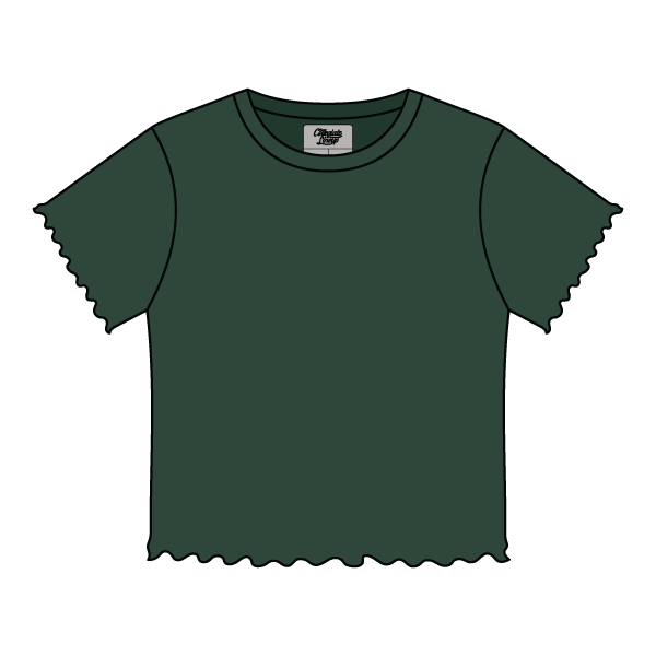 Ribbed Baby Tee with Lettuce Edge