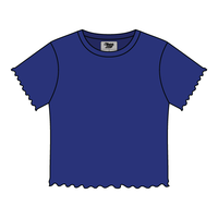 Ribbed Baby Tee with Lettuce Edge
