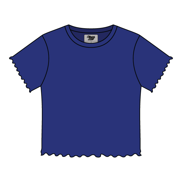 Ribbed Baby Tee with Lettuce Edge