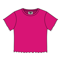 Ribbed Baby Tee with Lettuce Edge