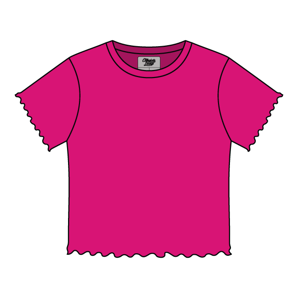 Ribbed Baby Tee with Lettuce Edge