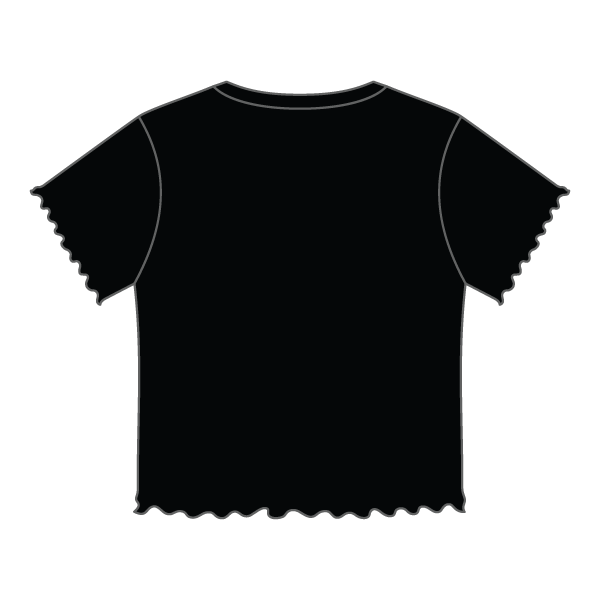 Ribbed Baby Tee with Lettuce Edge
