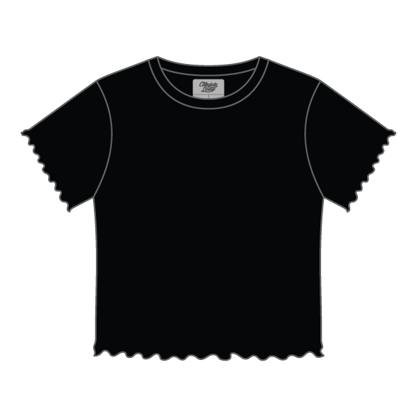 Ribbed Baby Tee with Lettuce Edge