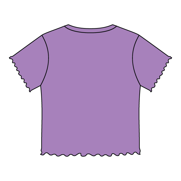 Ribbed Baby Tee with Lettuce Edge