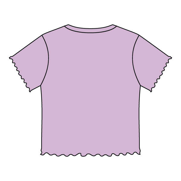 Ribbed Baby Tee with Lettuce Edge