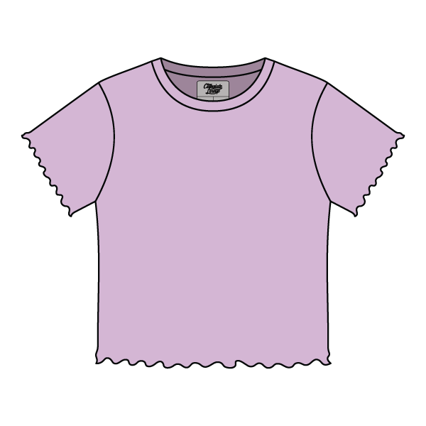 Ribbed Baby Tee with Lettuce Edge