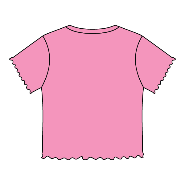 Ribbed Baby Tee with Lettuce Edge